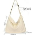 thumbnail image 4 of Canvas Hobo Bag, Shoulder Bag Unisex Canvas Crossbody Bag with Zipper and Adjustable Strap Handbag Large Tote Bag, 4 of 8