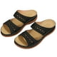 thumbnail image 1 of FLhrweasw Sandalias Cuña para Mujer Sandalias Retro Verano Con Puntera Abierta (Negro 38), 1 of 8