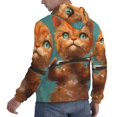 thumbnail image 6 of Picia Strong Kitten Lifting Weights Pattern Casual Men's Hoodie - Lightweight Hooded Sweatshirt with Kangaroo Pocket, Comfortable Pullover for Everyday, Travel-X-Large, 6 of 7