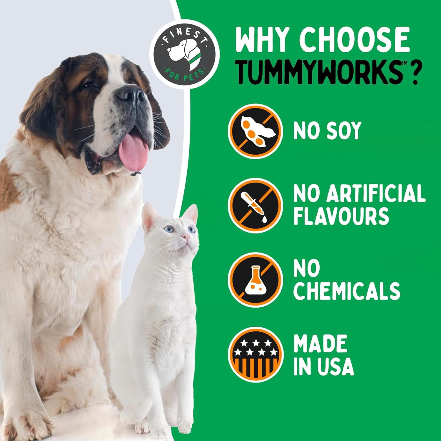 Finest for Pets TummyWorks Probiotic Powder for Dogs & Cats, Natural, 160 Scoops