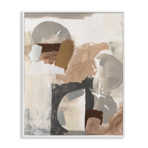 Stupell Industries Expressive Desert Abstract Abstract Painting White Framed Art Print Wall Art, 24 x 30