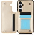 thumbnail image 4 of Phone Case for Samsung Galaxy A15 5G/4G with Tempered Glass Screen Protector Card Holder Wallet Cover Stand Flip Leather Cell Accessories Glaxay A 15 15A SM A156B A155F Cases Women Men Golden, 4 of 7