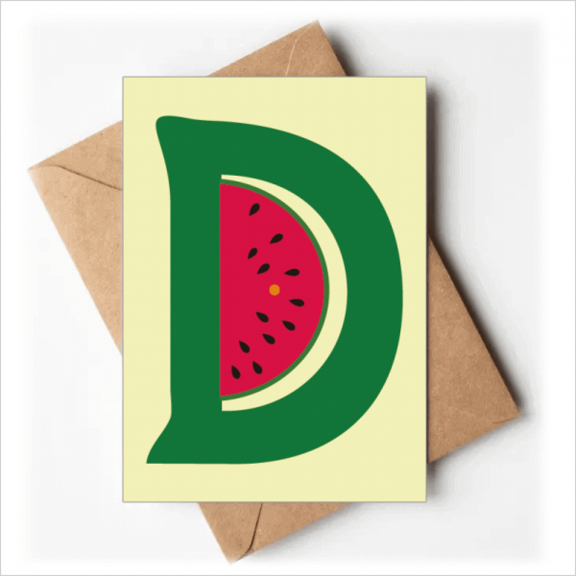 D Alphabet Watermelon Fruit Cute Pattern Greeting Cards You are Invited Invitations