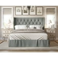 thumbnail image 1 of Billy Tufted Upholstered Panel Bed Grey - Queen, 1 of 5