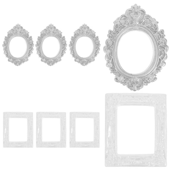 Supvox 8Pcs Tiny Picture Frame Ornament for Craft Projects Vintage Style