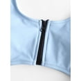 thumbnail image 5 of ZAFUL for Women Neon Zip Cutout High Leg One-piece Swimsuit Light Blue XL, 5 of 5