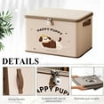 thumbnail image 6 of CuiLiyq Lockable Private Storage Bag with Zipper Cover, Storage Box with Cute Dog Pattern for Storing Toys and Clothing, for Women and Men Clothes Container, 17.7" x 11.8" x 11.8", Beige, 6 of 6