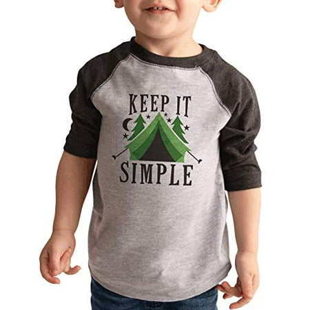 

7 ate 9 Apparel Kids Keep It Simple Camping Grey Shirt