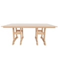 thumbnail image 4 of WestinTrends Malibu Outdoor Dining Table for 6, All Weather Poly Lumber Adirondack 71" Trestle Long Dining Table with Umbrella Hole, Teak, 4 of 7