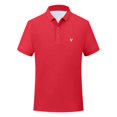 thumbnail image 5 of Kids Short Sleeve Polo Shirt Boys Girls Classic Lapel Collar Deer Embroidery Casual Tops Lightweight Breathable Summer Tee for Daily Wear Oktoberfest Outfit(Red,3-4Years), 5 of 5