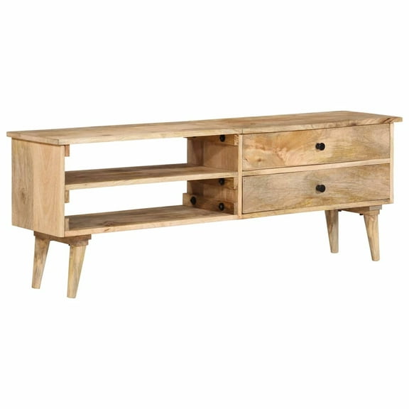 vidaXL TV Stand 55.1"x11.8"x19.7" Solid Wood Mango