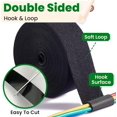 thumbnail image 3 of czcpp-2 Inch x 30 FT Double Sided Hook And Loop Roll Tape - Two Sided, Self Stick, Reusable Cable Ties Wrap for Cable Management, Heavy Duty Extender Straps Long Wire Strips Band Black, 3 of 4