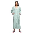 thumbnail image 3 of Moomaya Printed V-Neck Sleepwear Cotton Ruffled Border WoMen's Maxi Nightdress, 3 of 5