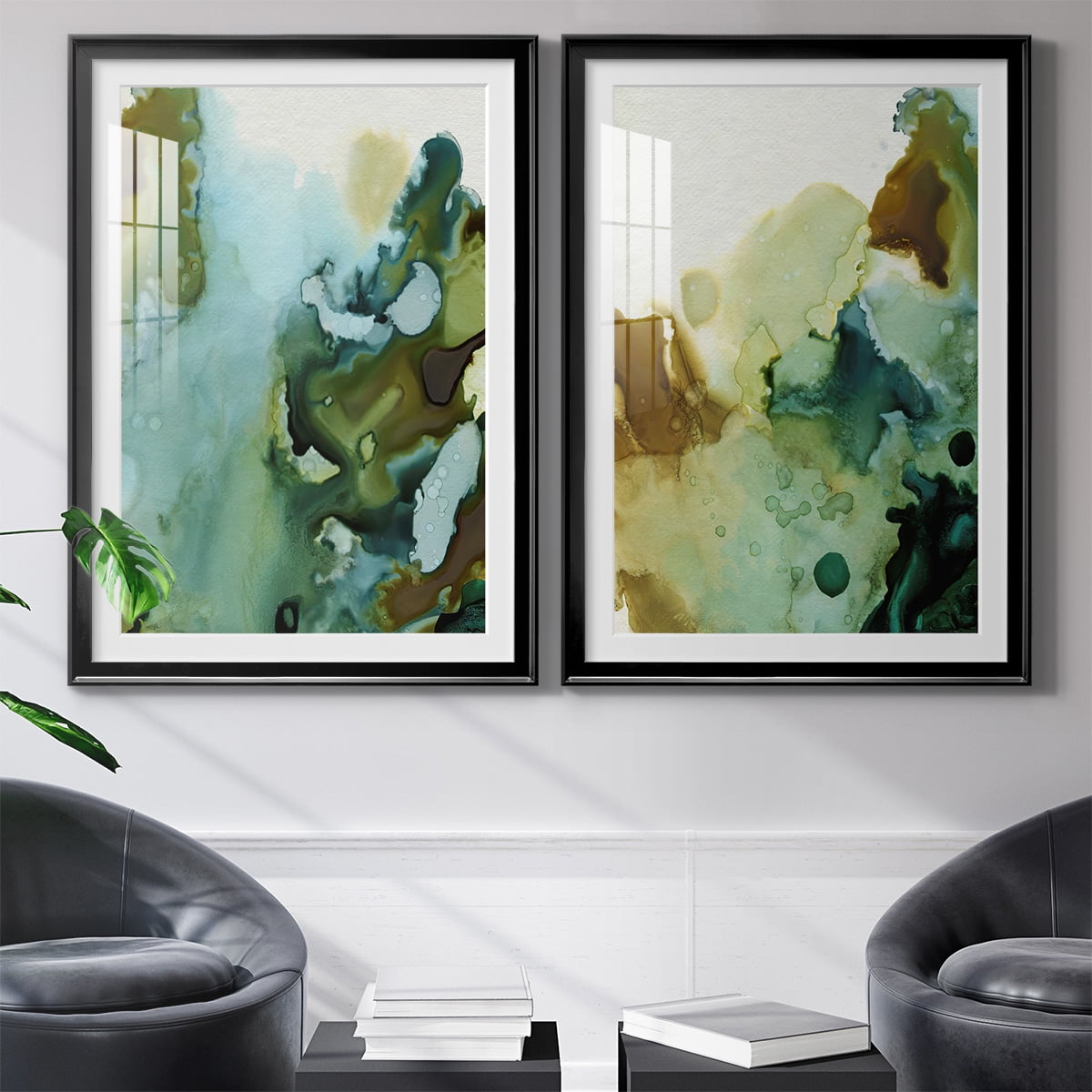 Wexford Home Water and Earth I Premium Framed Print, 18.5" x 24.5" - Ready to Hang, Black (Set of 2)