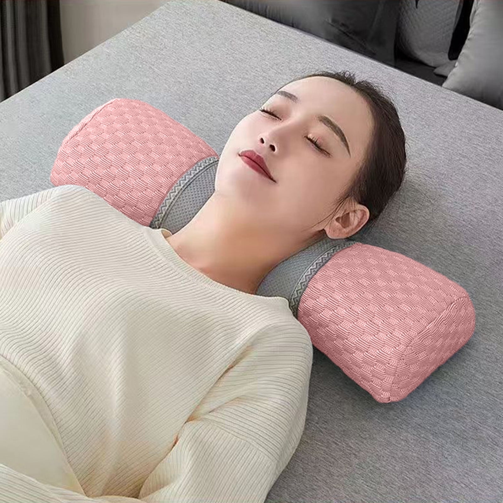 JoyMoreHome Cervical Pillow for Neck Pain Relie, Neck Pillows Support for Sleeping, Bolster Pillow for Bed, Legs, Back and Yoga