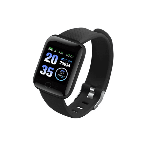 Fawoonu Catzon 116Plus Smart Fitness Tracker with Heart Rate Monitor, Waterproof Activity Band, Step Counter, Calorie Tracker - Black