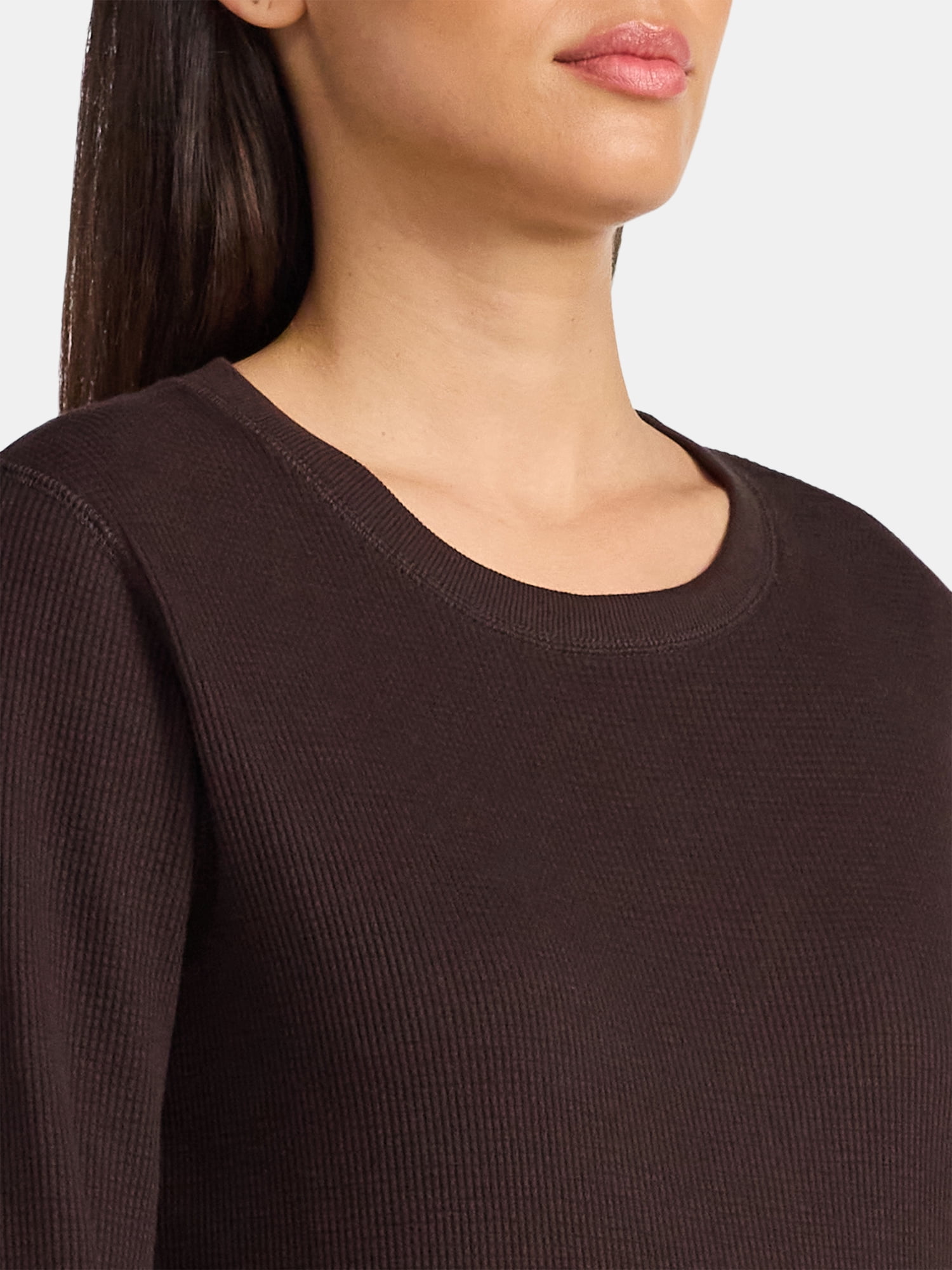 Time and Tru Women's Thermal Tee with Long Sleeves, Size XS-XXXL
