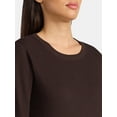 thumbnail image 4 of Time and Tru Women's Thermal Tee with Long Sleeves, Size XS-XXXL, 4 of 5