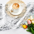 thumbnail image 4 of French Table Runner Silver Foil Sheer Mesh Wedding Table Decoration Placemat for Wedding Party Dining Table Centerpiece (28x275 cm), 4 of 7