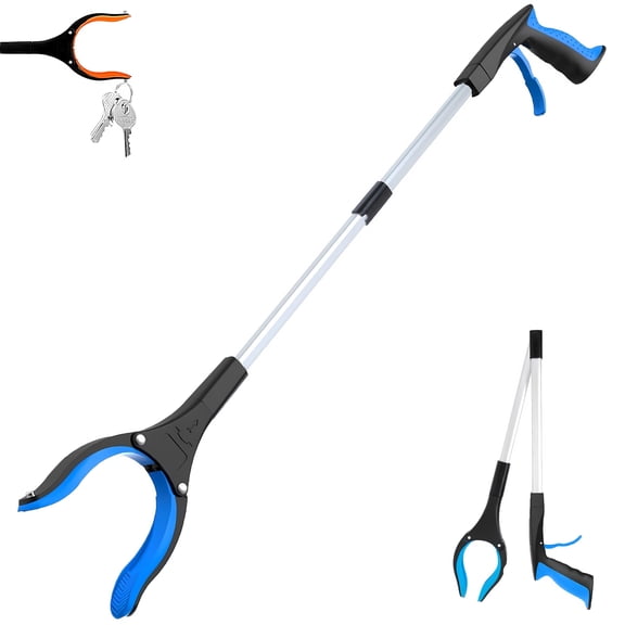 Grabber Reacher Tool - 32” Extra Long Foldable Gripper and Reaching Tool - Heavy Duty Pick Up Stick Grabbers for Seniors, Trash, Surgery Recovery Must Haves Gifts (Blue)