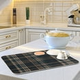 thumbnail image 6 of Dark Green Brown Tartan Dish Drying Mat 16x18 Absorbent Microfiber Draining Rack Pad for Kitchen Counter Sink, 6 of 8