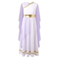 thumbnail image 1 of Robe Romaine pour Filles Grecques Enfants, Toge de la Grèce Antique, Robe de Rome, Princesse, Noblesse, Cosplay, Déguisement, Lavande 6, 1 of 5