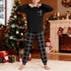 thumbnail image 4 of Conjuntos de blusa y camisa de manga larga con cuello redondo para niños y niñas de 5 a 14 años. Conjunto de top y pantalón con mangas estampadas., 4 of 9