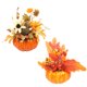 thumbnail image 1 of 2 piezas de adornos de mesa navideña: calabaza artificial, hoja de arce de girasol, 1 of 5