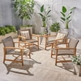 thumbnail image 4 of Viola Outdoor Wood and Wicker Club Chairs, Set of 4, Teak Finish and Mixed Mocha, 4 of 6
