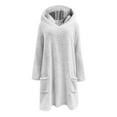 thumbnail image 3 of Besolor Womens Fuzzy Sherpa Fleece Sweaters Casual Hoodies Sweatshirt Pullover Loose Cozy Winter Loungewear with Pockets, 3 of 3