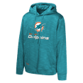 thumbnail image 2 of Men's Aqua Miami Dolphins Streak Fleece Pullover Hoodie, 2 of 3