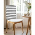 thumbnail image 2 of nqOlkjepod Grey Stripe Chair Covers Set of 6, Decorative Chair Back Cover, Minimalist Farmhouse Striped Dining Room Chair Slipcovers Removable Chair Protectors Covers for Party Banquet, 2 of 7