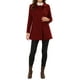 thumbnail image 2 of Abrigo largo de invierno de doble botonadura con cuello Peter Pan para mujer Inspire Chic en rojo oscuro talla L, 2 of 6
