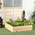 thumbnail image 2 of Outsunny Large Raised Garden Bed Wooden Planters Box with Trellis, Natural, 2 of 9