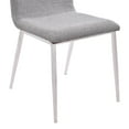 thumbnail image 2 of Armen Living Crystal Dining Chair in Brushed Stainless Steel finish with Grey Fabric and Walnut Back - Set of 2, 2 of 4