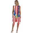 thumbnail image 3 of HELLHERO Puerto Rico Flag Print Casual Midi Dress, Side Pockets Sleeveless Sundress Irregular Hem Round Neck Sleeveless Sundresses, 3 of 8