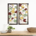 thumbnail image 2 of DecMode Multi Colored Metal Floral Wall Decor with Black Frame (2 Count), 2 of 10