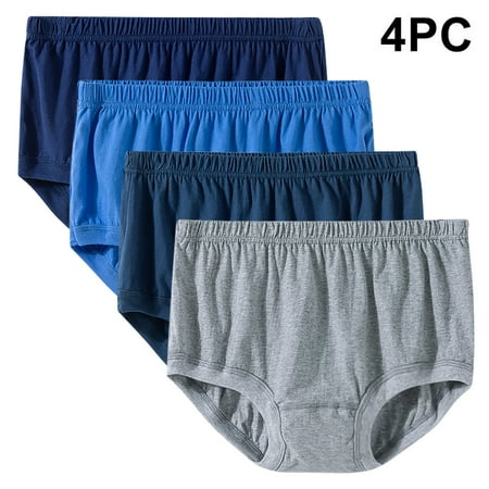 Kmdttou Womens Underwear 4PC Ladies And Man Comfortable Solid Color Large Size Abdominal Panties Hight Waiste Underpants (Available in Plus Size)
