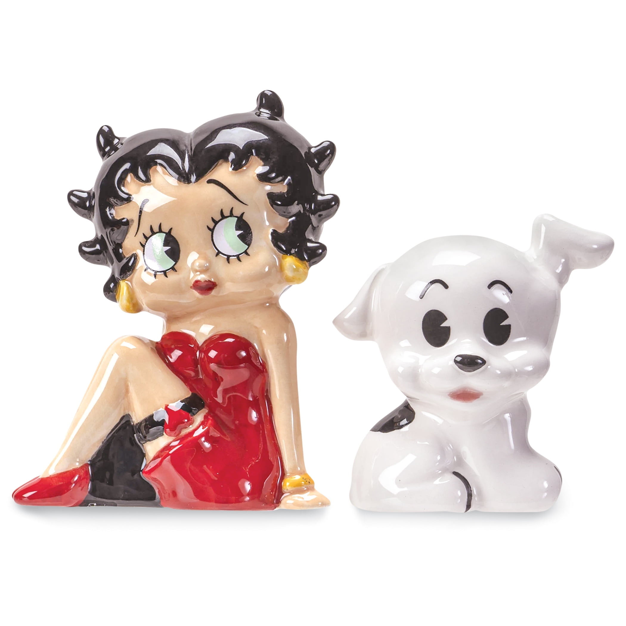 Angel Or Devil Betty Boop With Halo And Horns Ceramic Salt And Pepper Shakers 