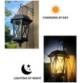 thumbnail image 3 of Solar Lanterns Outdoor Waterproof, 2 Pack Hanging Solar Lights with Glass Shade, LED Metal Wall Mount Outdoor Light for Gift, Yard, Garden, Patio - Black, 3 of 8