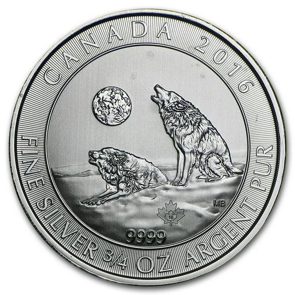 2015-2017 Canada 3/4 oz Silver Howling Wolves BU (Cull/Abrasions)