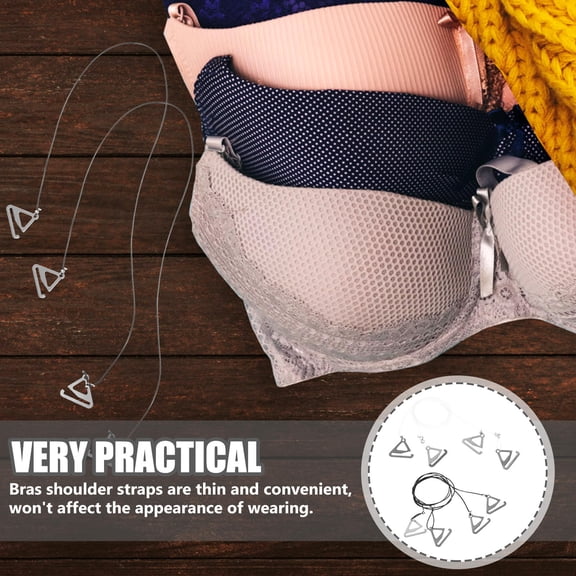 WEUVEB 2 Pairs Clear Bra Straps Adjustable Anti- Bra Accessories for Women