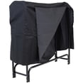 thumbnail image 1 of Sunnydaze Outdoor Heavy-Duty Steel Firewood Log Rack Holder and Weather-Resistant Polyester Log Rack Cover - 4' - Black, 1 of 10