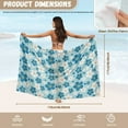 thumbnail image 6 of FKELYI Blue White Flower Print Sarong Wrap for Women Beach Cover Up Chiffon Fabric Long Swimwear Cover-Up for Bathing Suit Breathable Bikini Coverup for Lady Summer Vacation, 6 of 6