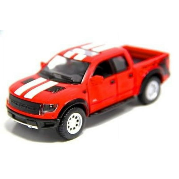 5" Kinsmart 2013 Ford F-150 SVT Raptor Stripes 1:46 Diecast Model Truck- Red