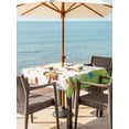 thumbnail image 3 of Outdoor Tablecloth with Umbrella Hole for Patio/Picnic/Party/Camping, Groundhog Day Waterproof Table Cloth Square Cover Washable, Bunting Floral Cartoon Funny Colorful Cute (60"x 60"), 3 of 8