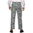 thumbnail image 3 of INSPIRE CHIC Men's Pants Leopard Animal Print Regular Fit Vintage Flat Front Pants 28 Black White, 3 of 5
