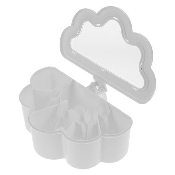 PTOOTP Reusable Plastic Spice Box with Compartments and Airtight Lid for Kitchen Storage White