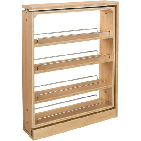 

bafwm 432-BF-6C 6 x 23 x 30 Inch Multi-Use Wooden Pull-Out Kitchen Cabinet Base Filler Spice Rack Holder Shelves for Storage Organization Maple