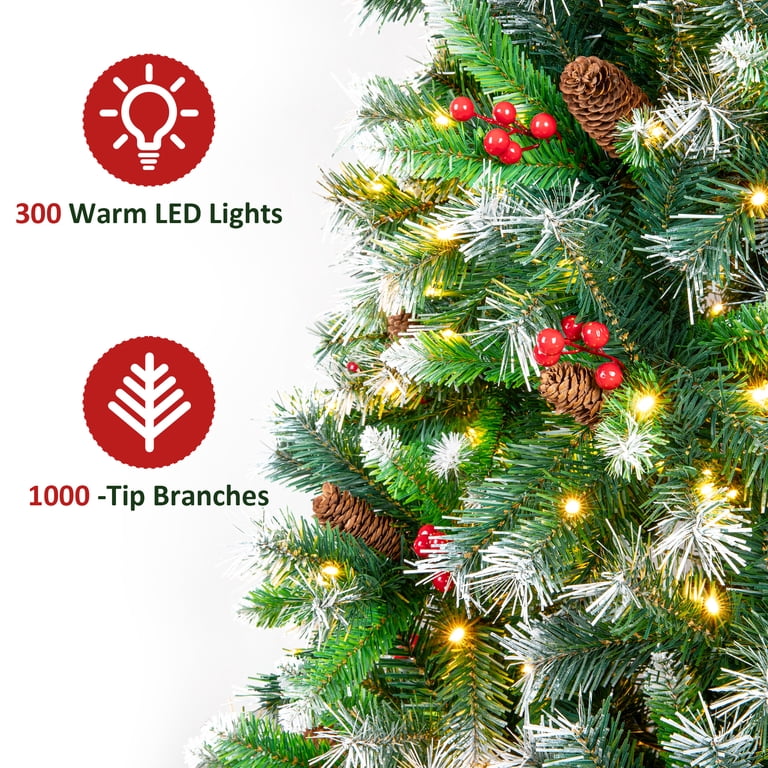 Firstness 6ft Pre-Lit Artificial Christmas Tree,Green Xmas Tree